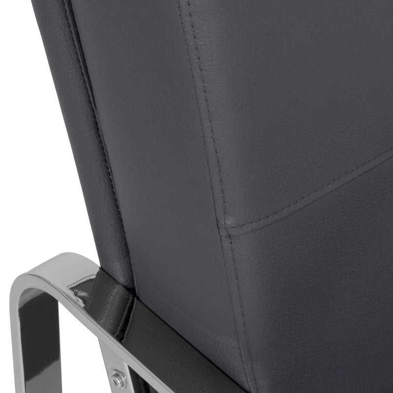 Upholstered Accent Armchair with Sloped Seat and Chrome Curved Legs