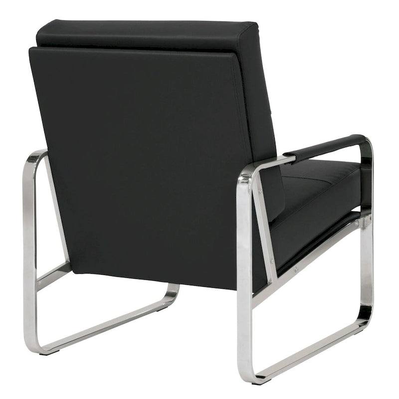 Upholstered Accent Armchair with Sloped Seat and Chrome Curved Legs