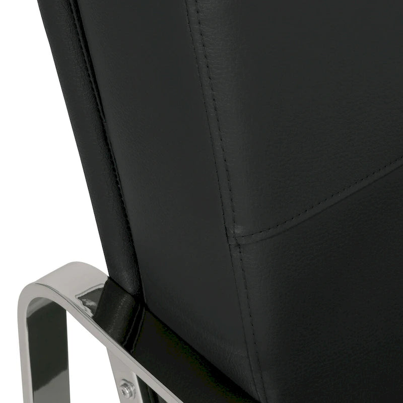 Upholstered Accent Armchair with Sloped Seat and Chrome Curved Legs