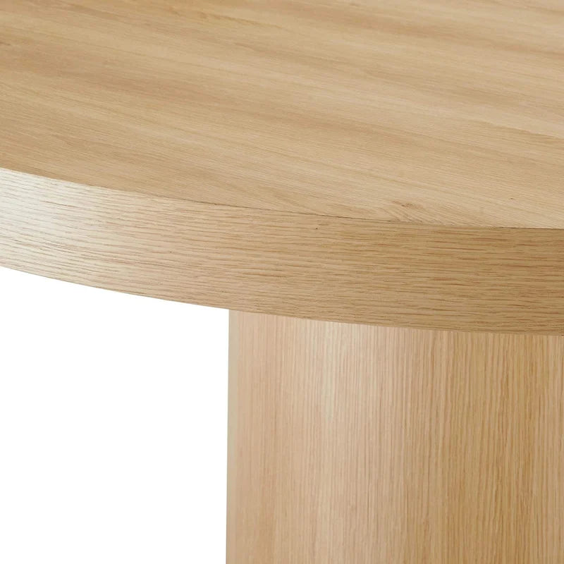Round Wood Grain Dining Table with Seating for Six