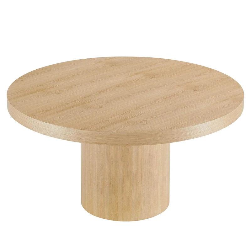 Round Wood Grain Dining Table with Seating for Six
