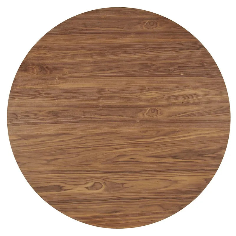 Round Wood Grain Dining Table with Seating for Six