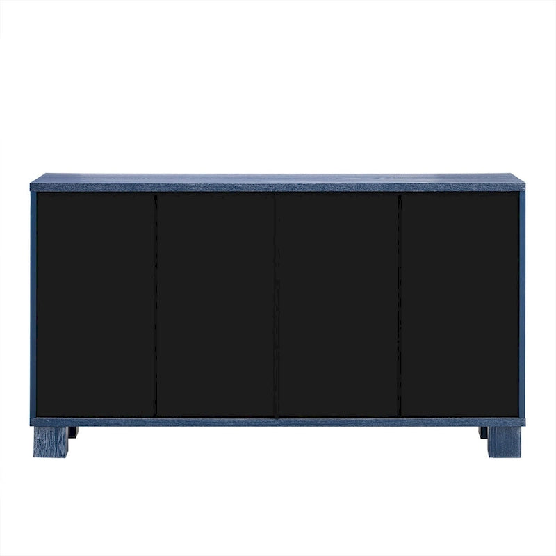 Traditional Ash Wood Sideboard with Adjustable Shelves and Gold-Tone Handles
