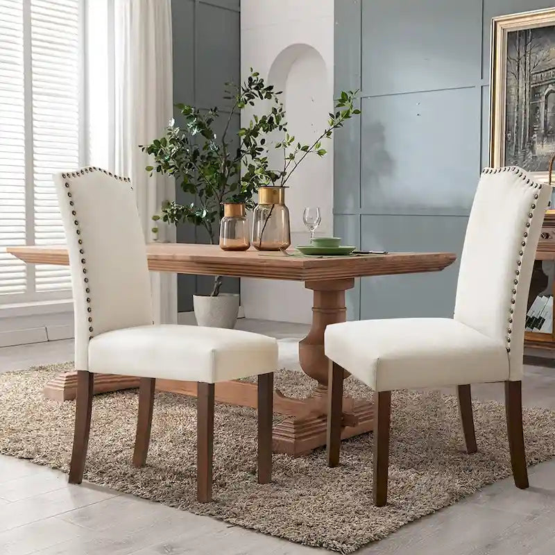 Mid-Century Upholstered Dining Chair with Contoured Back and Steel Legs