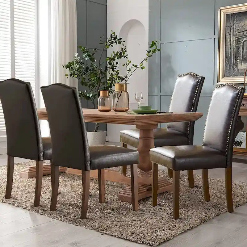 Mid-Century Upholstered Dining Chair with Contoured Back and Steel Legs