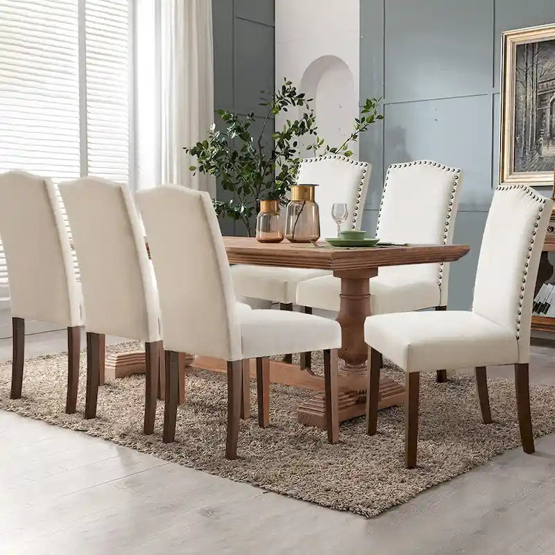 Mid-Century Upholstered Dining Chair with Contoured Back and Steel Legs