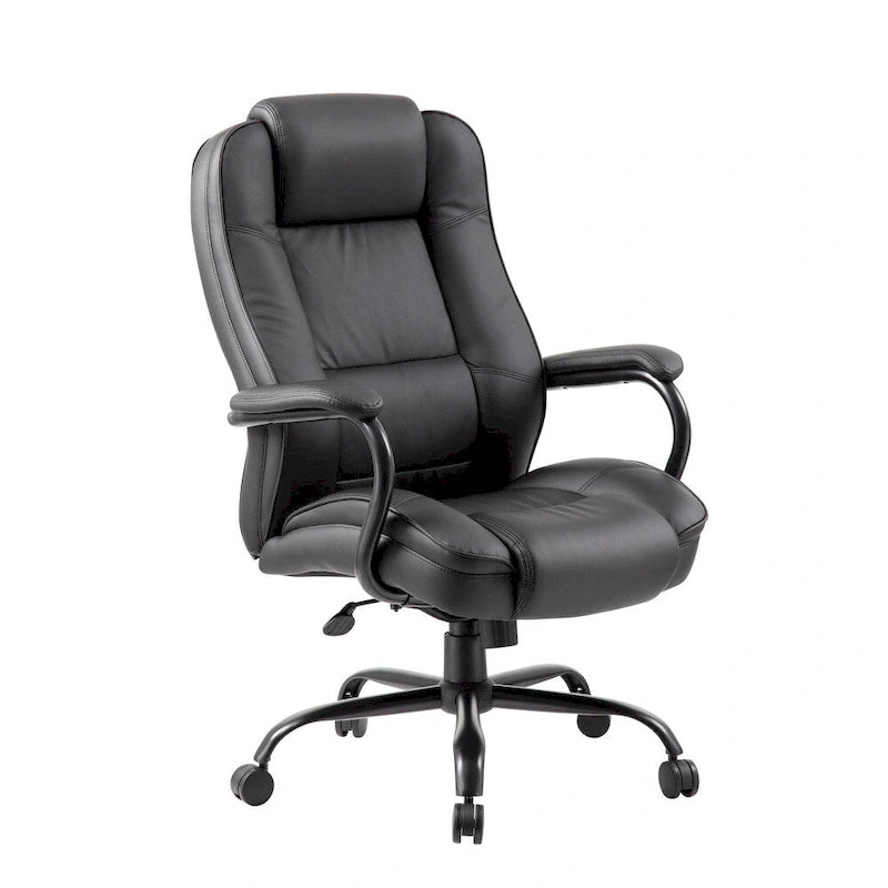 Black Executive Office Chair with Lumbar Support and Adjustable Tilt