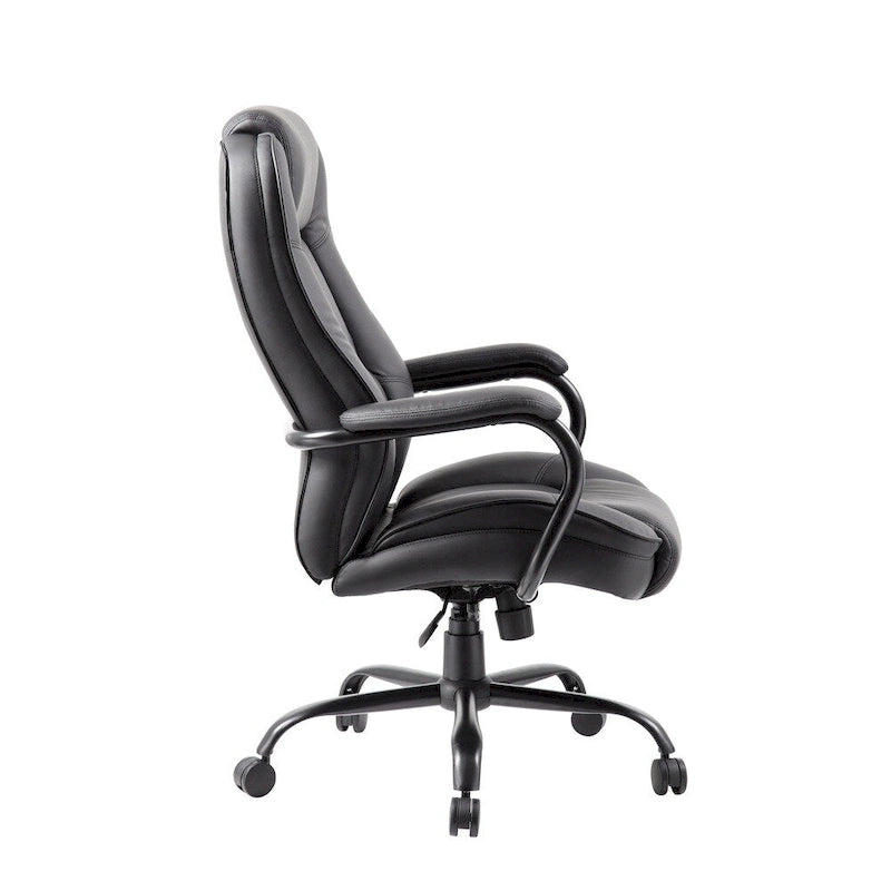 Black Executive Office Chair with Lumbar Support and Adjustable Tilt