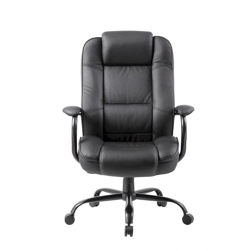 Black Executive Office Chair with Lumbar Support and Adjustable Tilt
