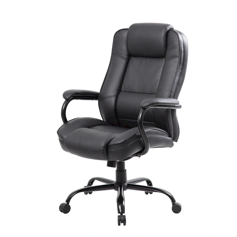 Black Executive Office Chair with Lumbar Support and Adjustable Tilt