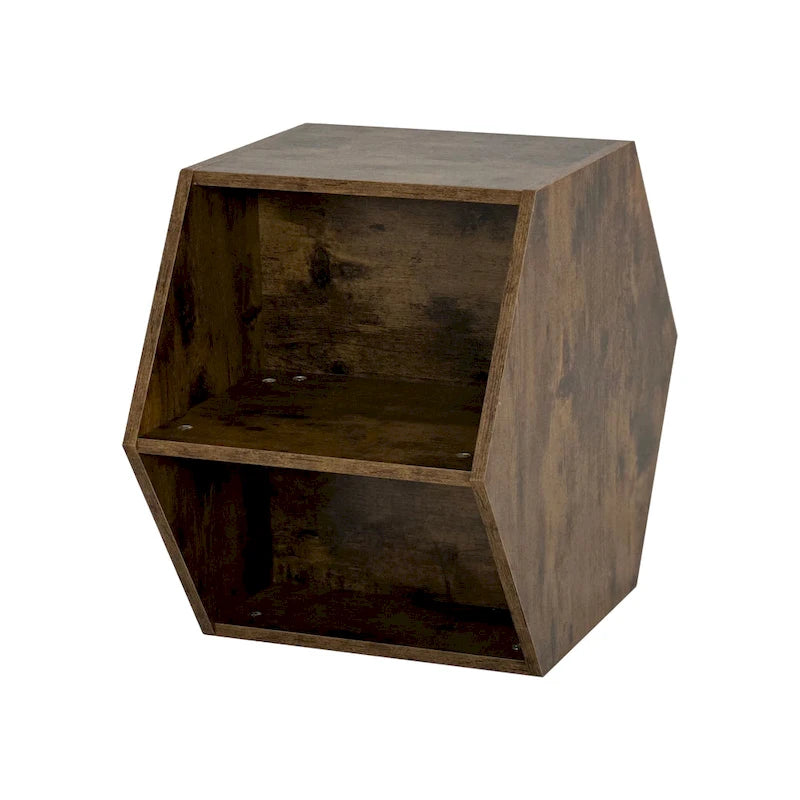 Modern Hexagonal Coffee Table with Open Storage and MDF Construction