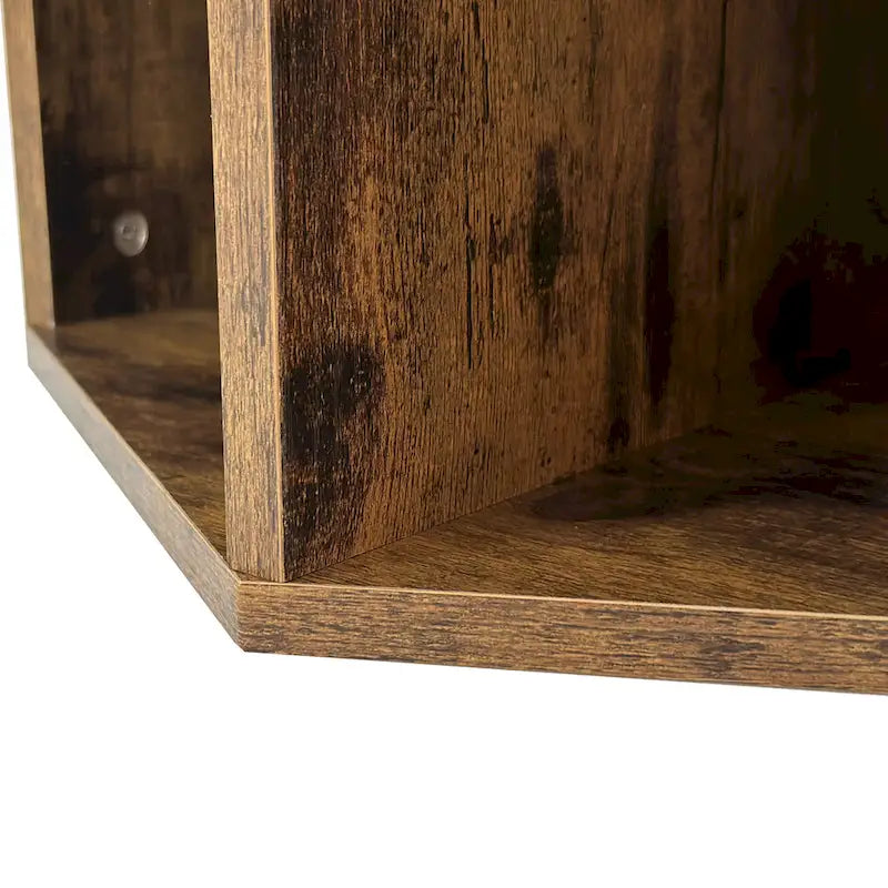 Modern Hexagonal Coffee Table with Open Storage and MDF Construction