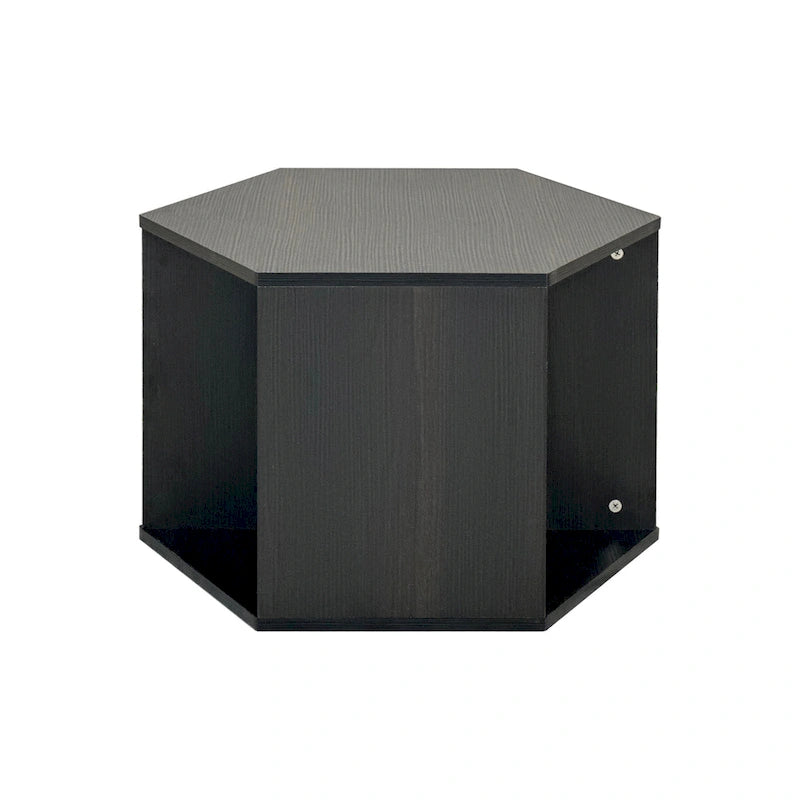 Modern Hexagonal Coffee Table with Open Storage and MDF Construction