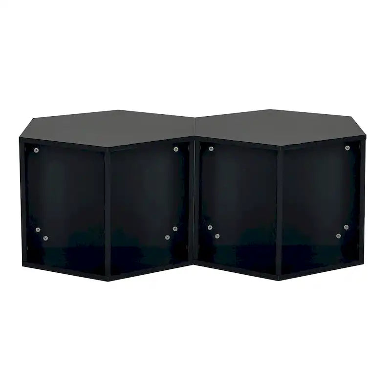 Modern Hexagonal Coffee Table with Open Storage and MDF Construction