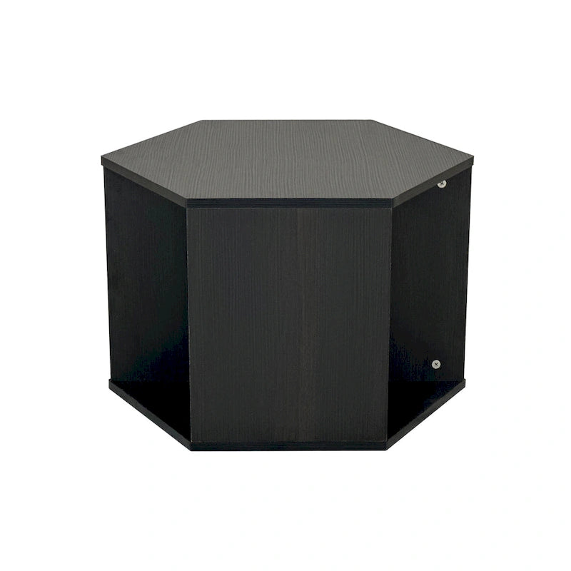 Modern Hexagonal Coffee Table with Open Storage and MDF Construction