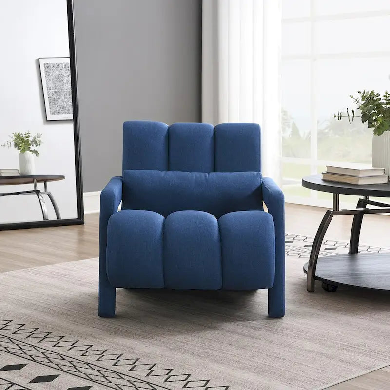 Linen Upholstered Accent Chair with Pillow for Living Rooms