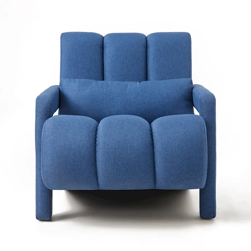 Linen Upholstered Accent Chair with Pillow for Living Rooms