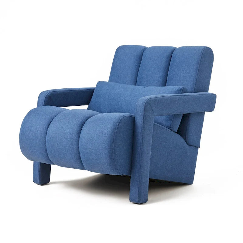 Linen Upholstered Accent Chair with Pillow for Living Rooms