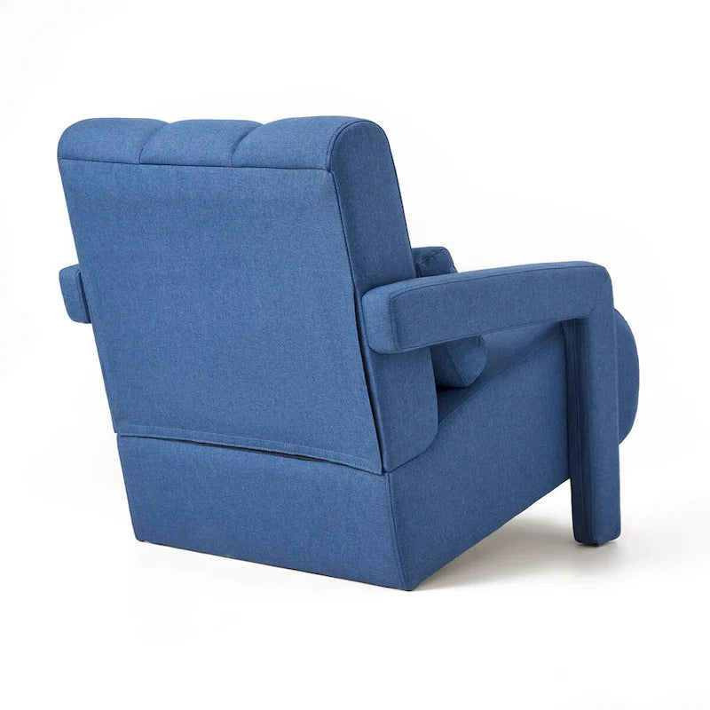 Linen Upholstered Accent Chair with Pillow for Living Rooms
