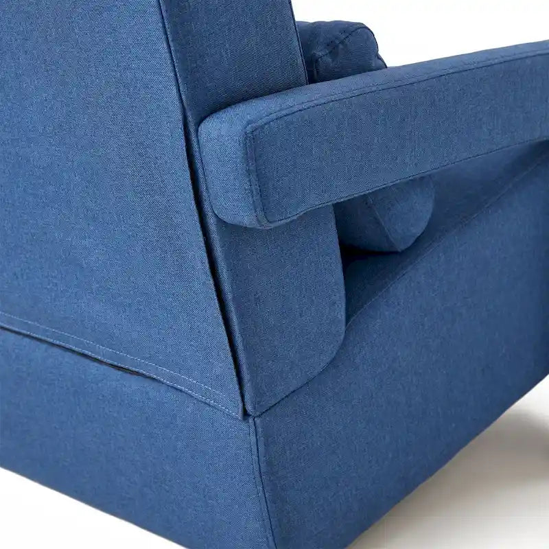 Linen Upholstered Accent Chair with Pillow for Living Rooms