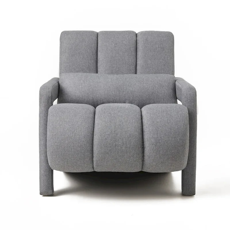 Linen Upholstered Accent Chair with Pillow for Living Rooms