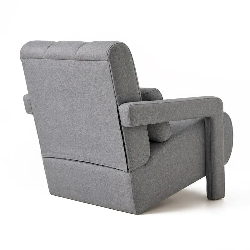 Linen Upholstered Accent Chair with Pillow for Living Rooms