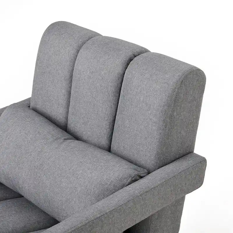 Linen Upholstered Accent Chair with Pillow for Living Rooms