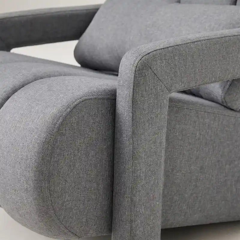 Linen Upholstered Accent Chair with Pillow for Living Rooms