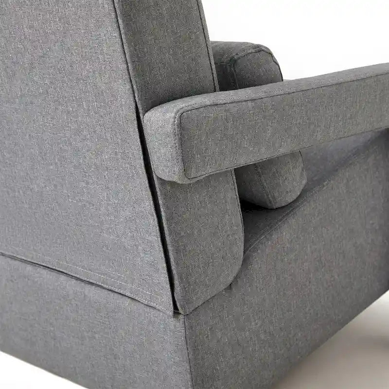Linen Upholstered Accent Chair with Pillow for Living Rooms