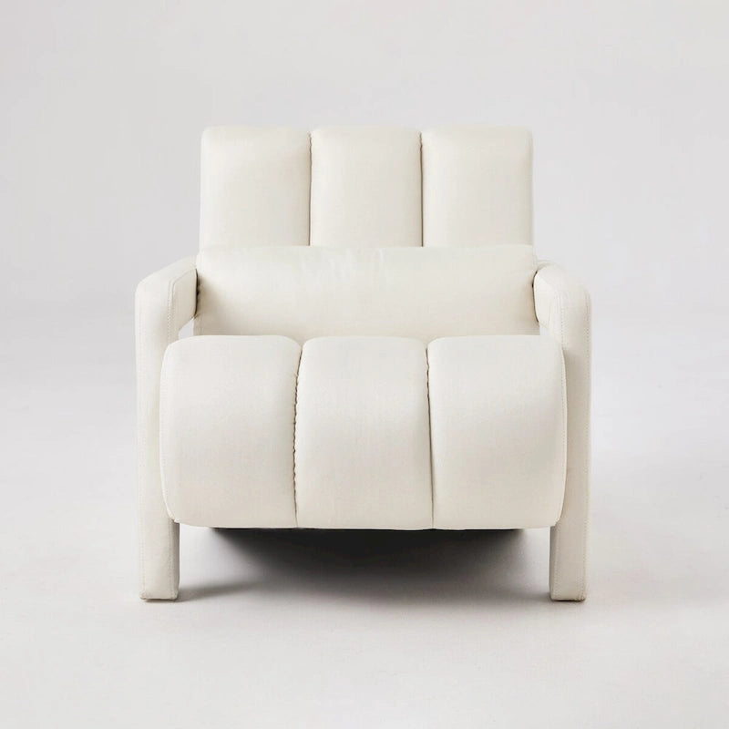 Linen Upholstered Accent Chair with Pillow for Living Rooms