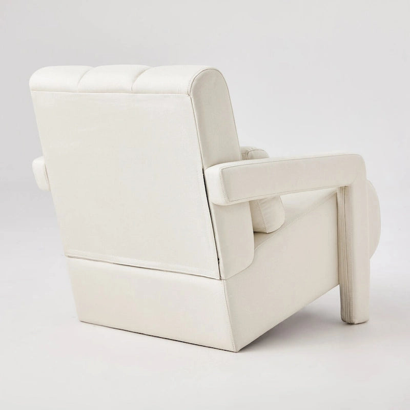 Linen Upholstered Accent Chair with Pillow for Living Rooms