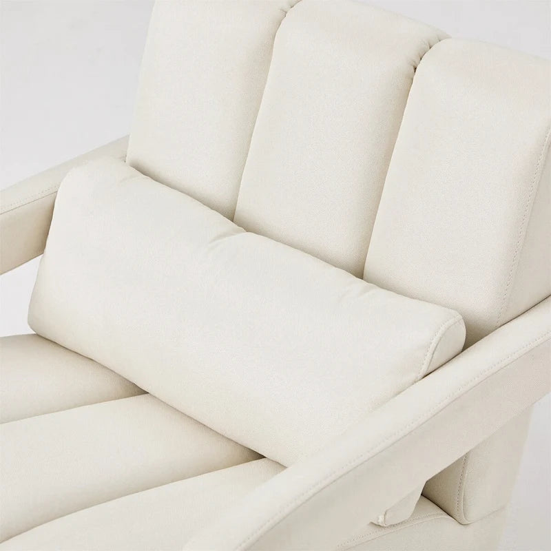 Linen Upholstered Accent Chair with Pillow for Living Rooms