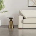 Round White Marble Side Table with Antique Brass Metal Base
