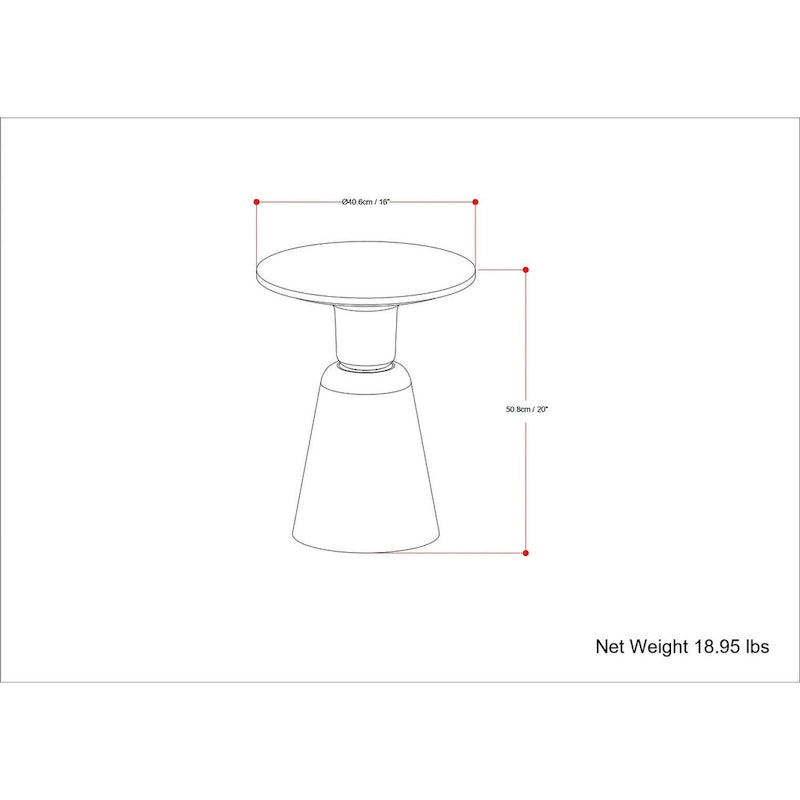 Round White Marble Side Table with Antique Brass Metal Base